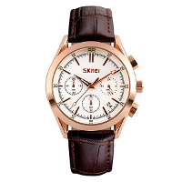 Skmei 9127 Fashion Men Quartz Watch Luxury Three Dails Business Wristwatch