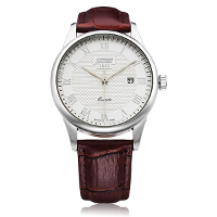 Skmei Black White Pu Leather Date Roman Men Wrist Quartz Watch