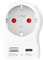 Skross 1.500283 E Reisstekker SKROSS   Länderstecker Europe to UK USB AC20PD weiß
