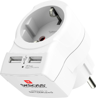 Skross 1500282 Tussenstekker Met USB Wit