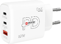 Skross Power Charger 65W PD GaN EU USB oplader 65 W 1x USB A, 2x USB C USB PD Wit Binnen