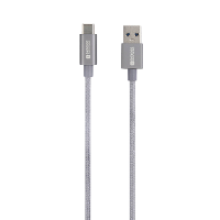 Skross USB kabel USB 3.2 Gen1 (USB 3.0 / USB 3.1 Gen1) USB A stekker 1.20 M Space grijs Rond, Flexibel, Stoffen mantel SKCA0012A C120CN