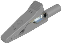 SKS Hirschmann MA 1 S gr Krokodillenklem Steekaansluiting 2 mm CAT I Grijs
