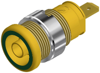 SKS Hirschmann SEB 2610 F4,8 Veiligheids labconnector, female Bus, inbouw verticaal Stift Ø: 4 mm Groen, Geel 1 stuk(s)