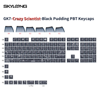SKYLOONG GK7 120 Toetsen Zwarte Gelei Keycap Set Gekke Wetenschapper PBT Aangepaste Keycap voor Gaming Mechanische Toets