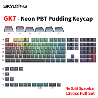 SKYLOONG GK7 126PCS mechanisch toetsenbord Keycaps Set Neon PBT Black Transparante Jelly Key Cap voor DIY aangepast mech
