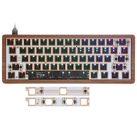 [Houten kistversie] Geek Aangepaste GK61X GK61XS toetsenbordset RGB Wired Bluetooth Dual Mode Hot swappable 60% PCB mont