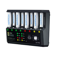 SKYRC NC3000 Octa AA/AAA NiMH/NiCD 8 slot Batterijlader Analyzer 65W PD Ondersteunt 7 Werkmodi Bluetooth Mobiele App bes