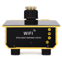 Slim WiFi Zonne energie Irrigatiecontroller Dubbele Stopcontacten Automatische Bevrouwings Timer Regen Sensor App Afstan