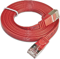 Slim Wirewin PKW STP SLIM KAT6 5.0 RT RJ45 Netwerk Aansluitkabel CAT 6 U/FTP 5.00 M Rood Plat