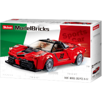 Sluban ModelBricks   Rode Italiaanse sportauto Constructiespeelgoed