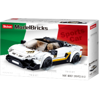 Sluban ModelBricks   Witte Italiaanse sportauto Constructiespeelgoed