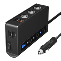 SLW002 180W 4 USB Autolader Aansluiting QC3.0 Snellader 12V/24V Splitter Adapter