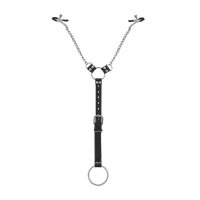 Sm Powerful Nipple Clamps With Chain Penis Ring