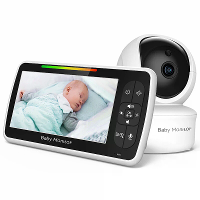 SM650 5 inch LCD Scherm Draadloze Baby Monitor met Videocamera Nachtzicht Twee Weg Audio Temperatuursensor Wiegen Liedje