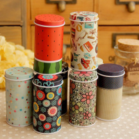 Small Fresh Cylindrical Portable Tin Cans Tea Candy Containers Box