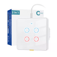 Tuya Smart WiFi RF433 Wandmontage Lichtschakelaar Aanraakpaneel Bediening Timerfunctie Afstandsbediening APP Bediening S