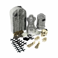 24 Delige complete horror kerkhof set met grafstenen   Halloween versiering