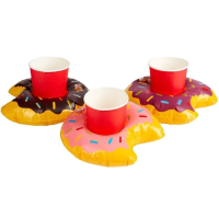 3X Opblaasbare drankhouders donut 20 cm