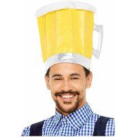 Bierpul feesthoed oktoberfest / bier festival   geel   voor volwassenen