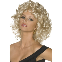 Blonde Sandy Grease verkleed pruik voor dames   carnaval pruik met krullen   uit de film