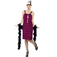 Smiffys Bordeaux rood flapper jurkje verkleed kostuum voor dames