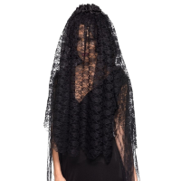 Bruidssluier verkleedaccessoires zwart voor volwassenen 75 cm