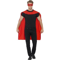 Smiffys Cape met oogmasker   verkleed kleding   voor volwassenen   rood