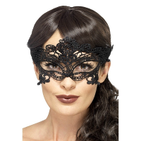 Carnaval gemaskerd bal kanten oogmasker   zwart   voor dames