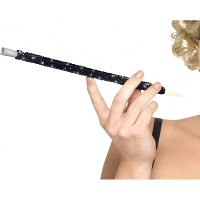 Carnaval Sigaretten houder met pailetten   zwart   charleston/jaren 20 stijl