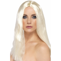 Carnaval verkleed dames pruik   Blond stijl lang haar   Platina blond   vrouwen pruiken