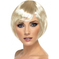Carnaval verkleed damespruik   kort haar   blond   Supermodel Bobline   kort pittig