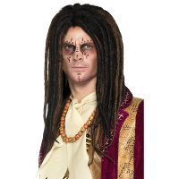 Carnaval verkleed dreadlocks pruik voor heren   bruin   lang haar   rasta/hippie
