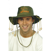 Carnaval verkleed hoed Australia   olijfgroen   bush ranger accessoires