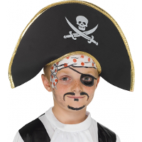 Smiffys Carnaval verkleed hoed   piraat   zwart   voor kinderen   piraten thema accessoires