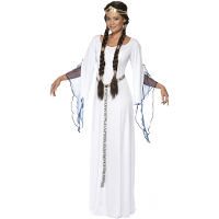 Smiffys Carnaval verkleed jurk   wit   lang   middeleeuwen   thema verkleedkleding