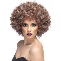 Carnaval verkleed Mega afro pruik   Beige   krullen   dames   Seventies
