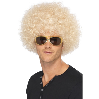 Carnaval verkleed Mega afro pruik   blond   krullen   heren   Seventies