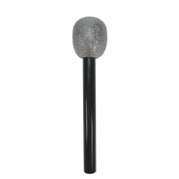 Carnaval verkleed microfoon   kunststof   30 cm   popster/zanger/presentator