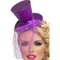 Carnaval verkleed mini hoedje op diadeem   Funny hoge hoed   Paard   Dames