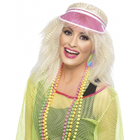 Carnaval verkleed poker zonneklep/sunvisor   roze   kunststof   Pokerface