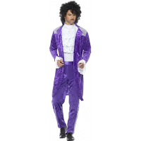 Carnaval verkleed Purple popster   kostuum voor heren   Paars   2 delig   Prince Charming