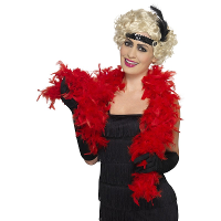 Carnaval Verkleed veren boa   rood   150 cm   carnaval accessoires   Feestartikelen
