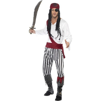 Carnaval verkleedkleding Piratenpak   heren   4 delig   polyester   Piraat