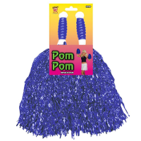 Cheerballs/pompoms   2x   blauw   met ringgreep   30 cm   cheerleader pompons