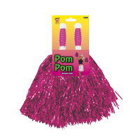 Cheerballs/pompoms   2x   roze   met ringgreep   30 cm   cheerleader pompons