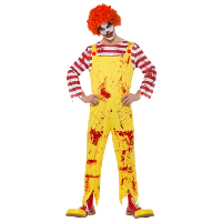 Clown kostuum   rood/geel   volwassenen   horror   halloween   carnaval