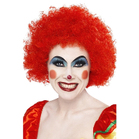 Clownspruik   rood   afro pruik   krullen   volwassenen   carnaval