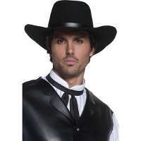 Smiffys cowboyhoed   authentiek   zwart   vilt   volwassenen   verkleed hoed   cowboy