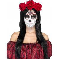 Day of the Dead rozen haarband   rode rozen